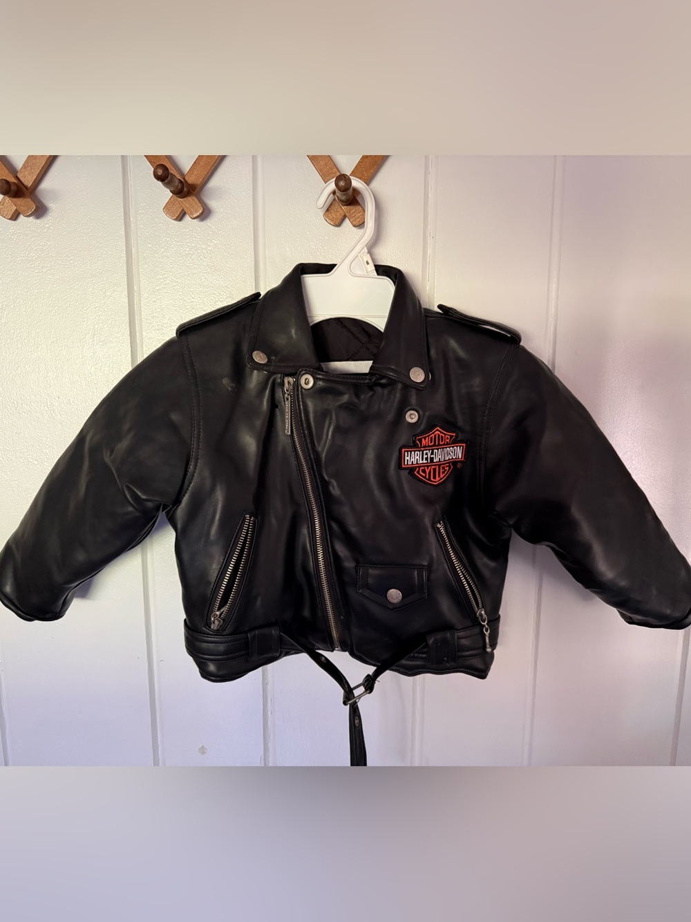 Vintage Harley Davidson Kids Leather Jacket Size 4T